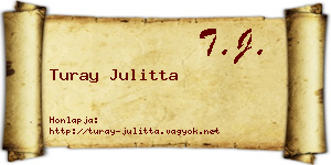 Turay Julitta névjegykártya